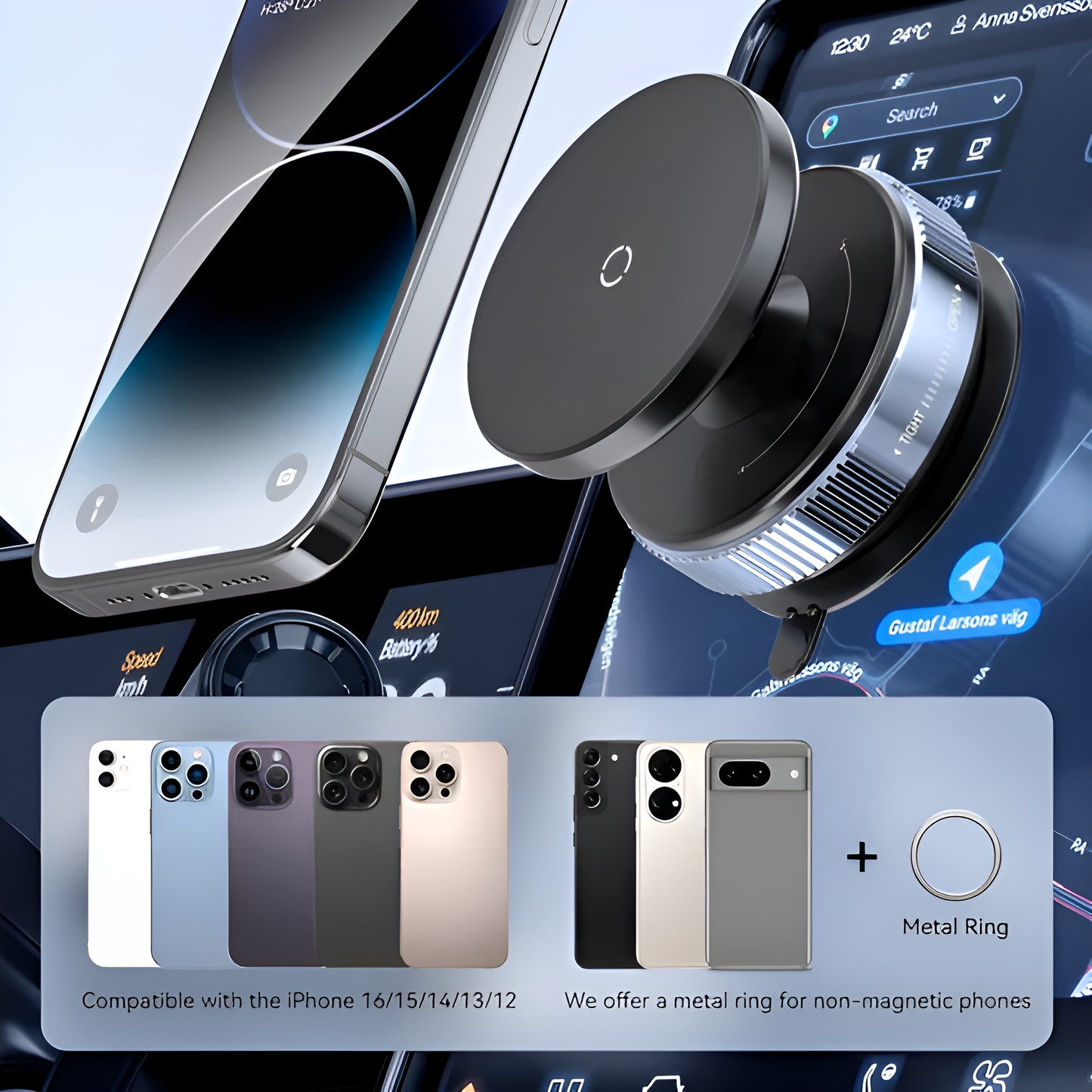 Vacuum Magnetic Suction Phone Holder